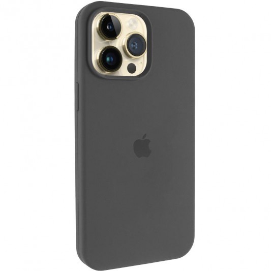 Чохол Silicone Case (AA) Logo with MagSafe для Apple iPhone 14 Pro Max (6.7") Сірий / Dark Gray