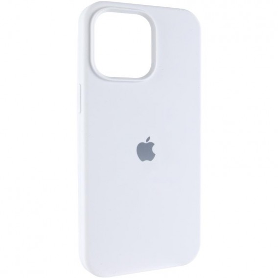 Чохол Silicone Case (AA) Logo with MagSafe для Apple iPhone 15 (6.1") Білий / White