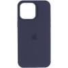 Чохол Silicone Case (AA) Logo with MagSafe для Apple iPhone 15 (6.1") Темно-синій / Midnight blue