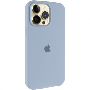 Чохол Silicone Case (AA) Logo with MagSafe для Apple iPhone 15 Pro (6.1") Блакитний / Lilac Blue