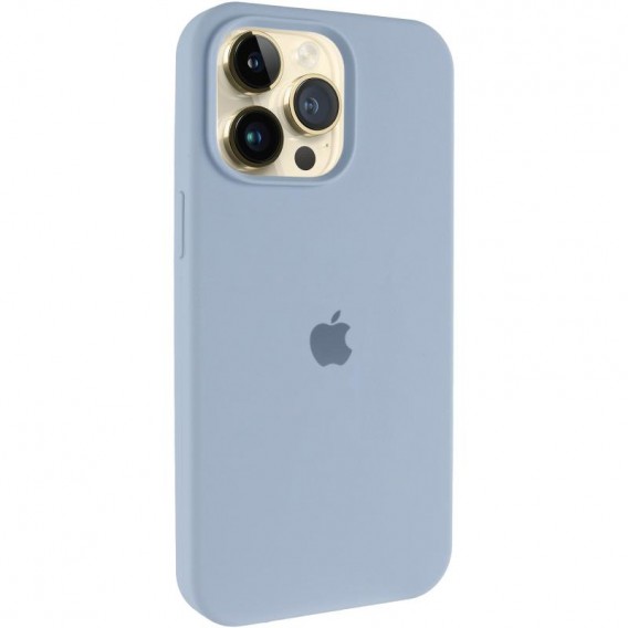 Чохол Silicone Case (AA) Logo with MagSafe для Apple iPhone 15 Pro (6.1") Блакитний / Lilac Blue
