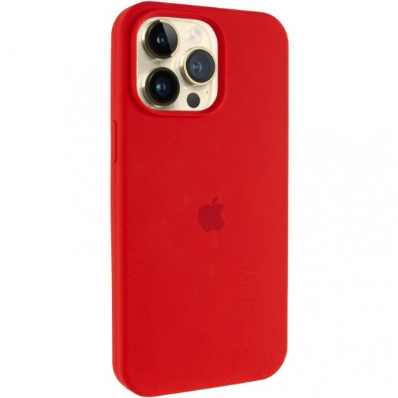 Чехол Silicone Case (AA) Logo with MagSafe Apple iPhone 15 Pro (6.1") Красный / Red