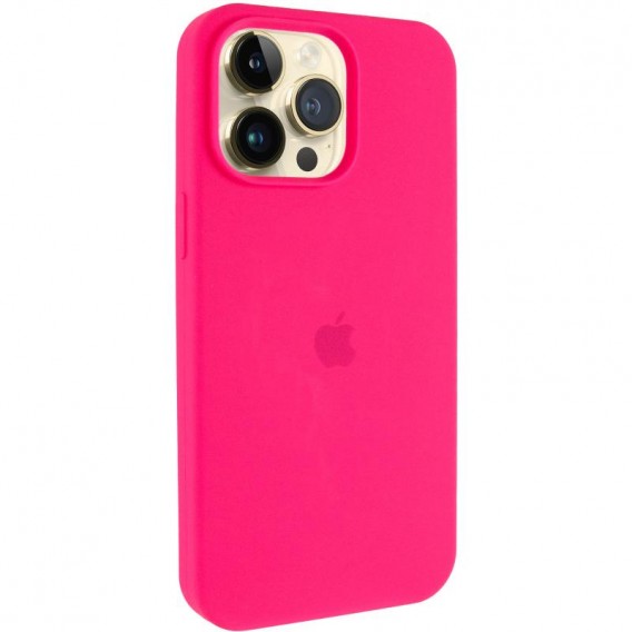 Чохол Silicone Case (AA) Logo with MagSafe для Apple iPhone 15 Pro (6.1") Рожевий / Barbie pink