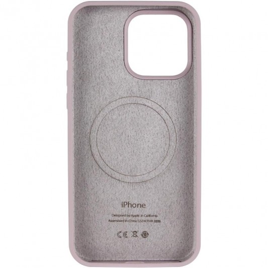 Чохол Silicone Case (AA) Logo with MagSafe для Apple iPhone 15 Pro Max (6.7") Сірий / Lavender - зображення 2 