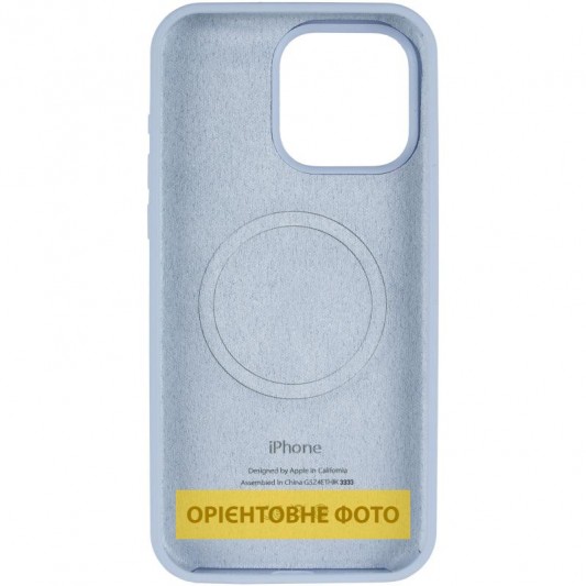 Чохол Silicone Case (AA) Logo with MagSafe для Apple iPhone 16 (6.1") Блакитний / Lilac Blue - зображення 2 
