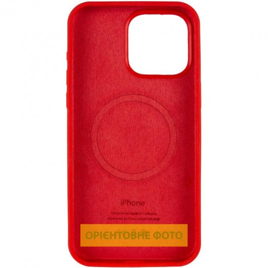 Чохол Silicone Case (AA) Logo with MagSafe для Apple iPhone 16 (6.1") Червоний / Red - зображення 2 