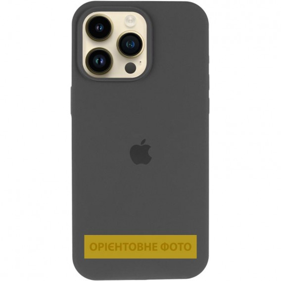 Чохол Silicone Case (AA) Logo with MagSafe для Apple iPhone 16 (6.1") Сірий / Dark Gray