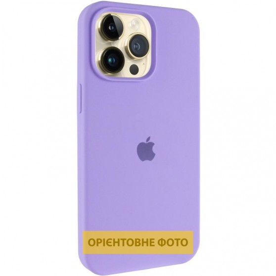 Чохол Silicone Case (AA) Logo with MagSafe для Apple iPhone 16 (6.1") Бузковий / Dasheen