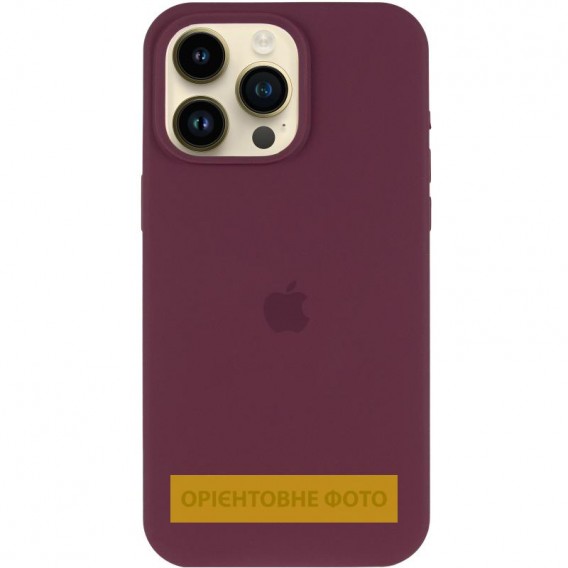Чохол Silicone Case (AA) Logo with MagSafe для Apple iPhone 16 Pro (6.3") Бордовий / Plum