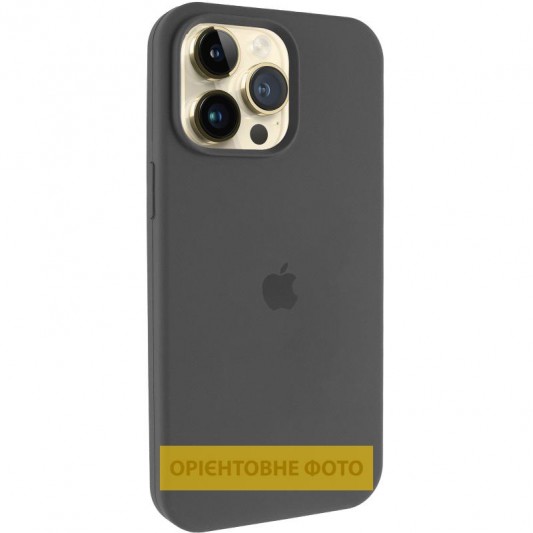 Чохол Silicone Case (AA) Logo with MagSafe для Apple iPhone 16 Pro (6.3") Сірий / Dark Gray