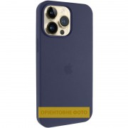 Чохол Silicone Case (AA) Logo with MagSafe для Apple iPhone 16 Pro (6.3") Темно-синій / Midnight blue