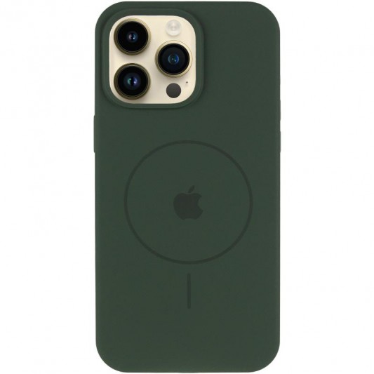 Чохол Silicone Case Full Protective (AA) V2 with MagSafe для Apple iPhone 12 Pro / 12 (6.1") Зелений / Cyprus Green - зображення 1 