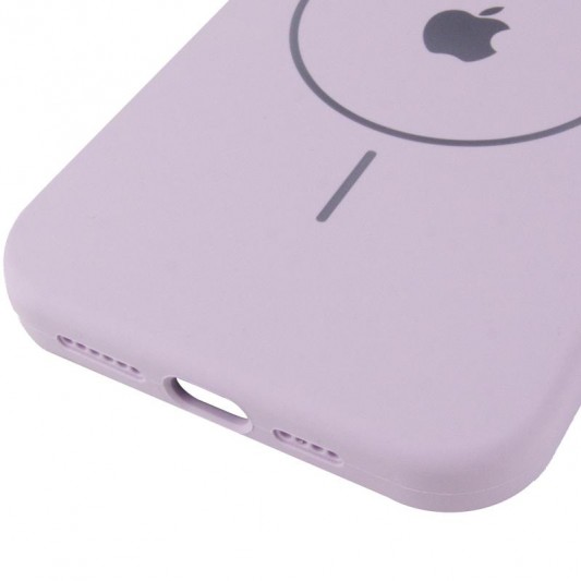 Чохол Silicone Case Full Protective (AA) V2 with MagSafe для Apple iPhone 12 Pro / 12 (6.1") Бузковий / Lilac - зображення 4 