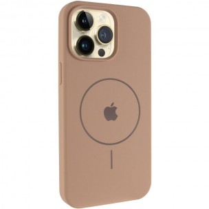 Чохол Silicone Case Full Protective (AA) V2 with MagSafe для Apple iPhone 12 Pro Max (6.7") Бежевий / Desert Gold