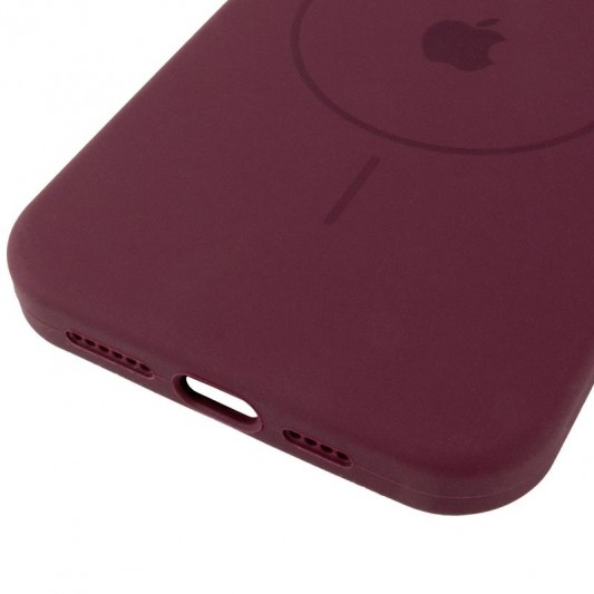 Чохол Silicone Case Full Protective (AA) V2 with MagSafe для Apple iPhone 12 Pro Max (6.7") Бордовий / Plum - зображення 4 