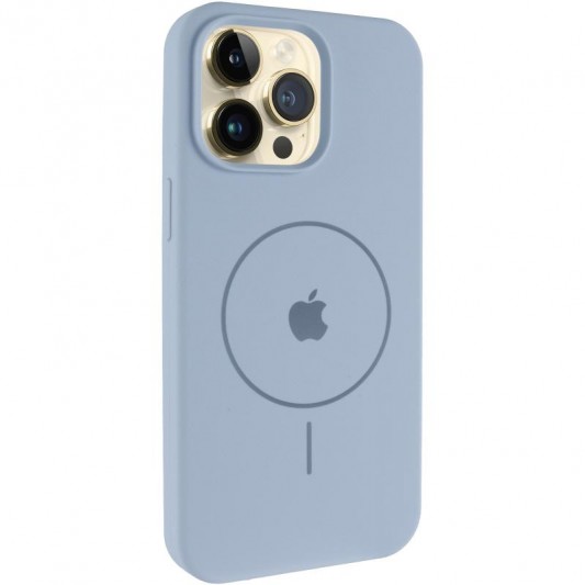 Чохол Silicone Case Full Protective (AA) V2 with MagSafe для Apple iPhone 12 Pro Max (6.7") Блакитний / Lilac Blue