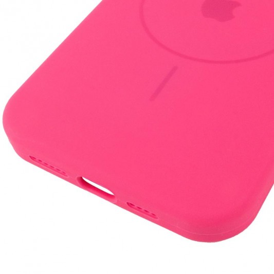 Чохол Silicone Case Full Protective (AA) V2 with MagSafe для Apple iPhone 12 Pro Max (6.7") Рожевий / Barbie pink - зображення 4 