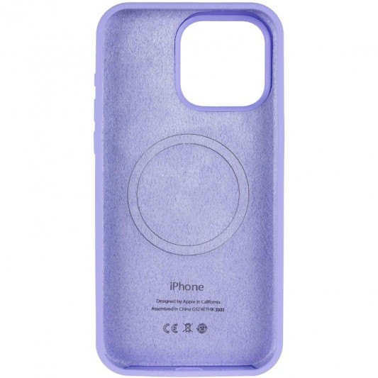 Чохол Silicone Case Full Protective (AA) V2 with MagSafe для Apple iPhone 13 (6.1") Бузковий / Dasheen - зображення 2 