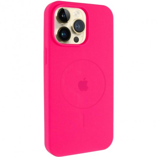 Чохол Silicone Case Full Protective (AA) V2 with MagSafe для Apple iPhone 13 Pro Max (6.7") Рожевий / Barbie pink