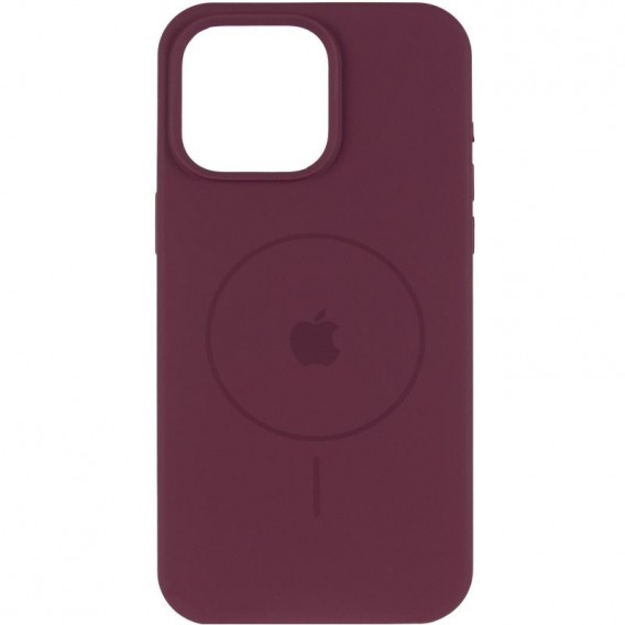 Чохол Silicone Case Full Protective (AA) V2 with MagSafe для Apple iPhone 14 (6.1") Бордовий / Plum