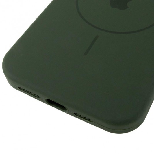 Чохол Silicone Case Full Protective (AA) V2 with MagSafe для Apple iPhone 14 (6.1") Зелений / Cyprus Green - зображення 4 
