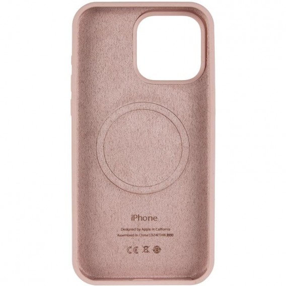 Чехол Silicone Case Full Protective (AA) V2 with MagSafe для Apple iPhone 14 (6.1") Розовый / Pink Sand