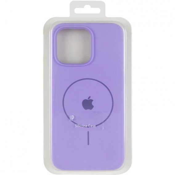 Чохол Silicone Case Full Protective (AA) V2 with MagSafe для Apple iPhone 14 (6.1") Бузковий / Dasheen
