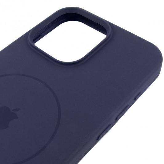 Чохол Silicone Case Full Protective (AA) V2 with MagSafe для Apple iPhone 14 Pro (6.1") Темно-синій / Midnight blue - зображення 3 