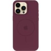 Чохол Silicone Case Full Protective (AA) V2 with MagSafe для Apple iPhone 14 Pro Max (6.7") Бордовий / Plum