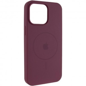 Чехол Silicone Case Full Protective (AA) V2 with MagSafe для Apple iPhone 15 (6.1") Бордовый / Plum