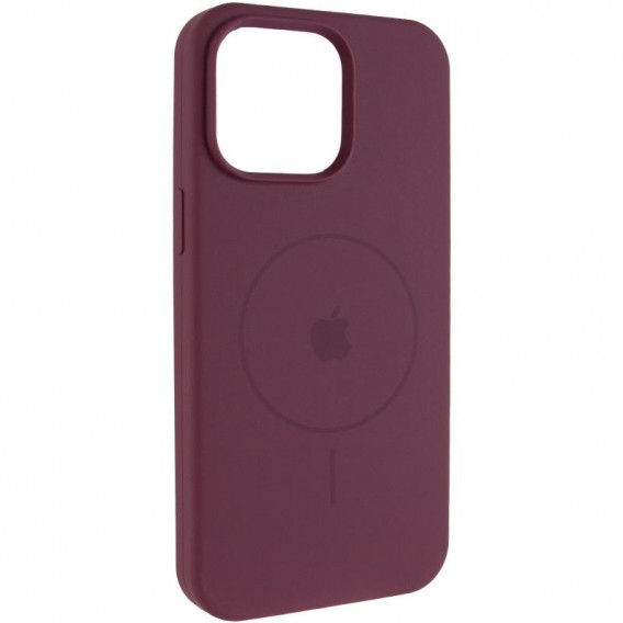 Чохол Silicone Case Full Protective (AA) V2 with MagSafe для Apple iPhone 15 (6.1") Бордовий / Plum