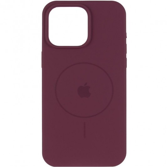 Чохол Silicone Case Full Protective (AA) V2 with MagSafe для Apple iPhone 15 (6.1") Бордовий / Plum - зображення 1 