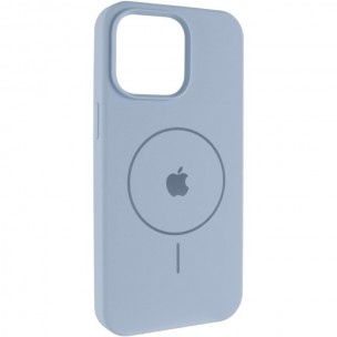 Чехол Silicone Case Full Protective (AA) V2 with MagSafe для Apple iPhone 15 (6.1") Голубой / Lilac Blue