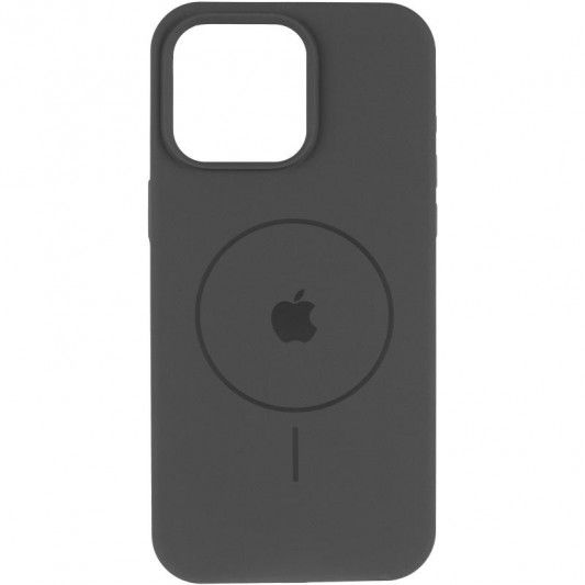 Чохол Silicone Case Full Protective (AA) V2 with MagSafe для Apple iPhone 15 (6.1") Сірий / Dark Gray - зображення 1 
