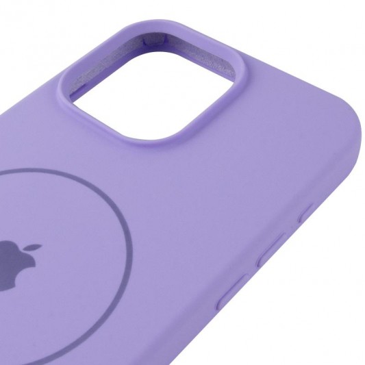 Чохол Silicone Case Full Protective (AA) V2 with MagSafe для Apple iPhone 15 (6.1") Бузковий / Dasheen - зображення 4 