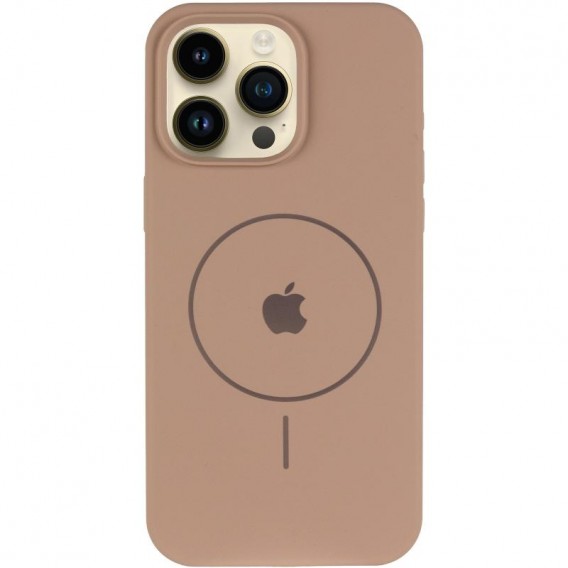 Чохол Silicone Case Full Protective (AA) V2 with MagSafe для Apple iPhone 15 Pro (6.1") Бежевий / Desert Gold