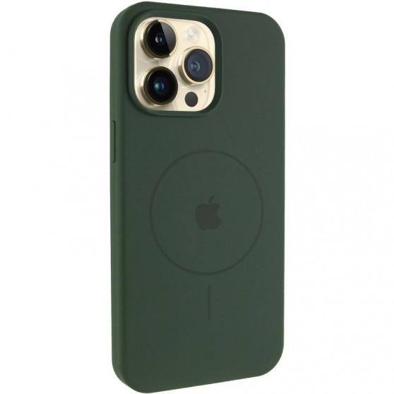 Чехол Silicone Case Full Protective (AA) V2 with MagSafe для Apple iPhone 15 Pro (6.1") Зеленый / Cyprus Green