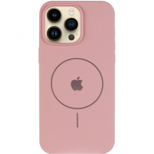 Чохол Silicone Case Full Protective (AA) V2 with MagSafe для Apple iPhone 15 Pro (6.1") Рожевий / Pink Sand - зображення 1 