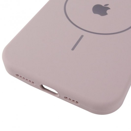 Чохол Silicone Case Full Protective (AA) V2 with MagSafe для Apple iPhone 15 Pro (6.1") Сірий / Lavender - зображення 4 