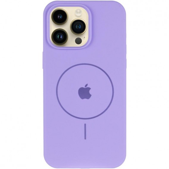 Чохол Silicone Case Full Protective (AA) V2 with MagSafe для Apple iPhone 15 Pro (6.1") Бузковий / Dasheen