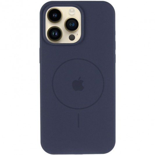 Чохол Silicone Case Full Protective (AA) V2 with MagSafe для Apple iPhone 15 Pro (6.1") Темно-синій / Midnight blue - зображення 1 