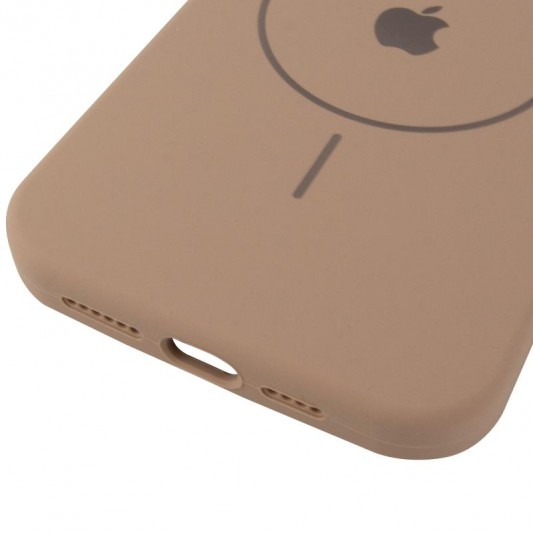 Чохол Silicone Case Full Protective (AA) V2 with MagSafe для Apple iPhone 15 Pro Max (6.7") Бежевий / Desert Gold - зображення 3 