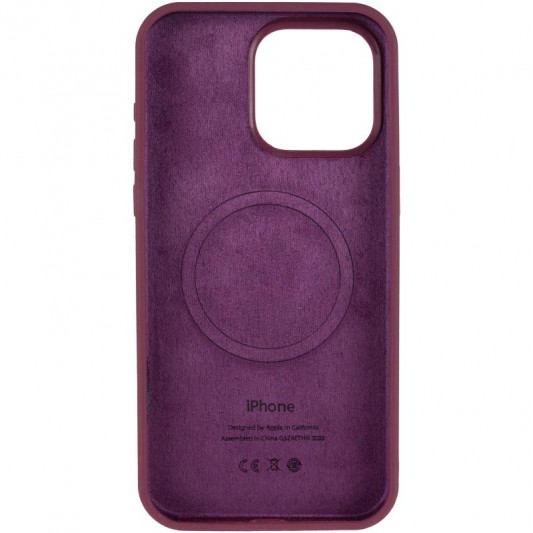 Чохол Silicone Case Full Protective (AA) V2 with MagSafe для Apple iPhone 15 Pro Max (6.7") Бордовий / Plum - зображення 2 