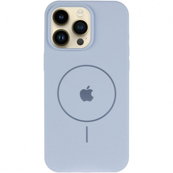 Чохол Silicone Case Full Protective (AA) V2 with MagSafe для Apple iPhone 15 Pro Max (6.7") Блакитний / Lilac Blue