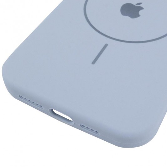 Чохол Silicone Case Full Protective (AA) V2 with MagSafe для Apple iPhone 15 Pro Max (6.7") Блакитний / Lilac Blue - зображення 4 