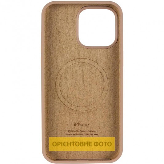 Чохол Silicone Case Full Protective (AA) V2 with MagSafe для Apple iPhone 16 (6.1") Бежевий / Desert Gold - зображення 2 
