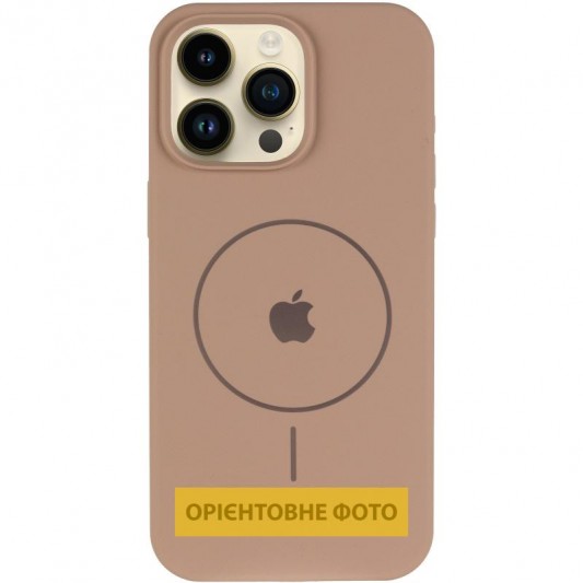 Чохол Silicone Case Full Protective (AA) V2 with MagSafe для Apple iPhone 16 Pro (6.3") Бежевий / Desert Gold - зображення 1 