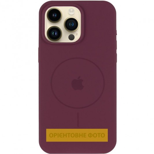 Чохол Silicone Case Full Protective (AA) V2 with MagSafe для Apple iPhone 16 Pro (6.3") Бордовий / Plum - зображення 1 