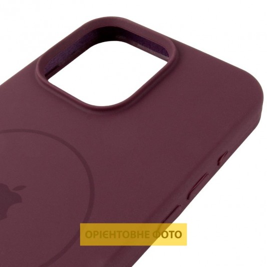 Чохол Silicone Case Full Protective (AA) V2 with MagSafe для Apple iPhone 16 Pro (6.3") Бордовий / Plum - зображення 3 
