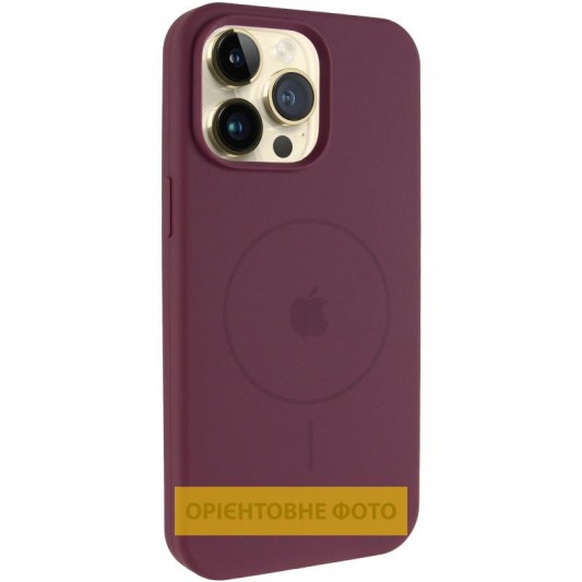 Чохол Silicone Case Full Protective (AA) V2 with MagSafe для Apple iPhone 16 Pro Max (6.9") Бордовий / Plum